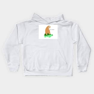 Sloth riding a tortoise! Kids Hoodie